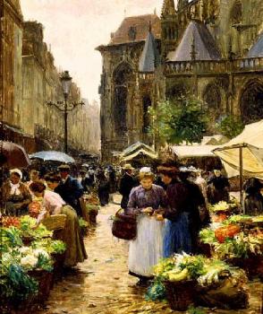 Victor Gabriel Gilbert : Market in Dieppe